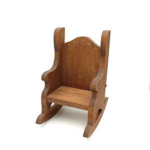 Charming vintage handmade wooden rocking chair - homemade, small, doll&#39;s, primitive rustic style, decor, decorative, decoration