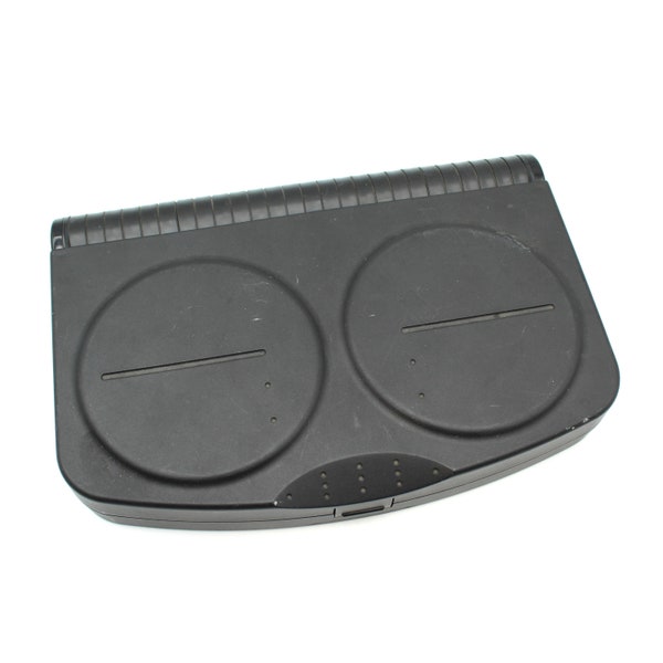 Gamer style 1990s black plastic CD holder - storage, container, 90s, video games, music, small, space for 24 disks!