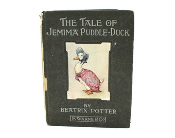 1908 &quot;The Tale of Jemima Puddle-Duck&quot; by Beatrix Potter - hardcover book, vintage, F. Warne & Co, Peter Rabbit author, rare, first edition?
