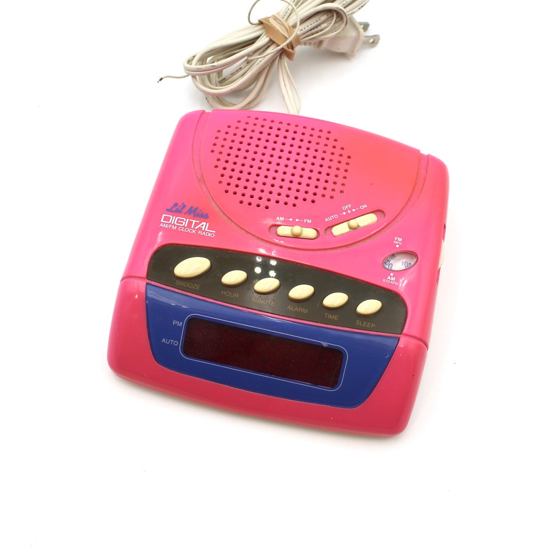 Sweet Vintage 1980s Pink and Purple Clock Radio Lil Miss Etsy