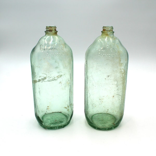 Vintage blue glass bottles etsy