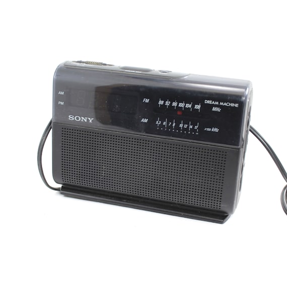 SONYラジオFM/AM Vintage Sony Dream Machine Alarm Clock - Black, AM/FM Radio, Green