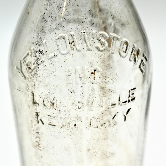 Vintage Yellowstone Inc. Whiskey Bottle - Bourbon, Glass, Clear
