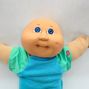 Vintage 1983 Cabbage Patch Kid doll bald baby - boy, girl, blue eyes, clothes, outfit, Coleco, 1980s toys, 80s dolls