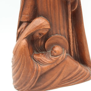 LARGE vintage Holy Family religious figurine - statue, sculpture, Nativity, Virgin Mary, Baby Jesus, Saint Joseph, artwork, Christian