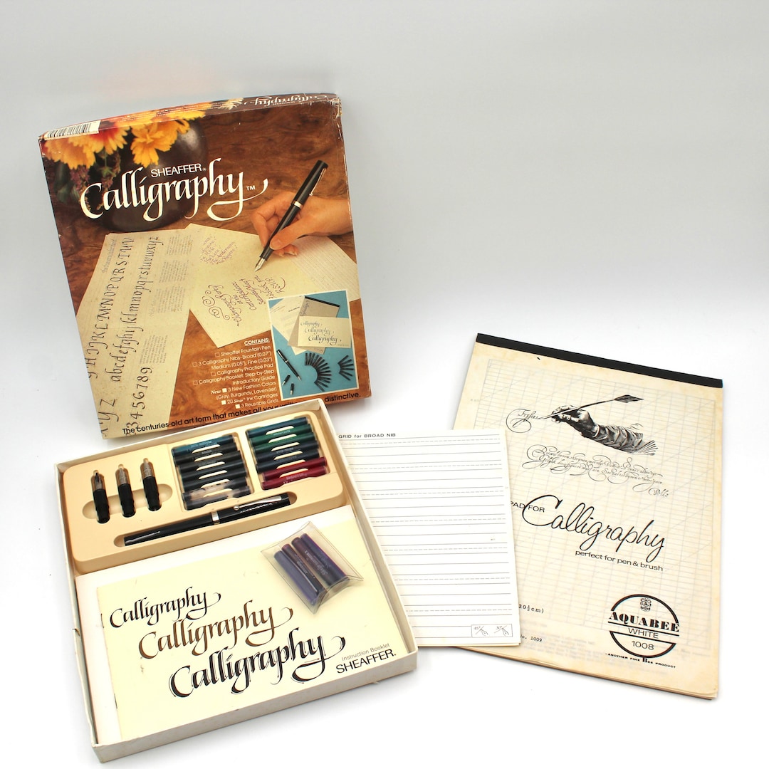 Vintage Sheaffer Calligraphy Set 1980s, 80s, Three Nibs, Paper Pads ...