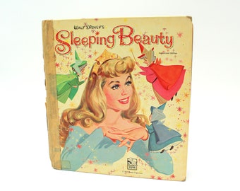 Vintage 1959 Disney's Sleeping Beauty hardcover book - movie, cartoon, film, Whitman Publishing, Story Hour Series, Briar Rose, storybook