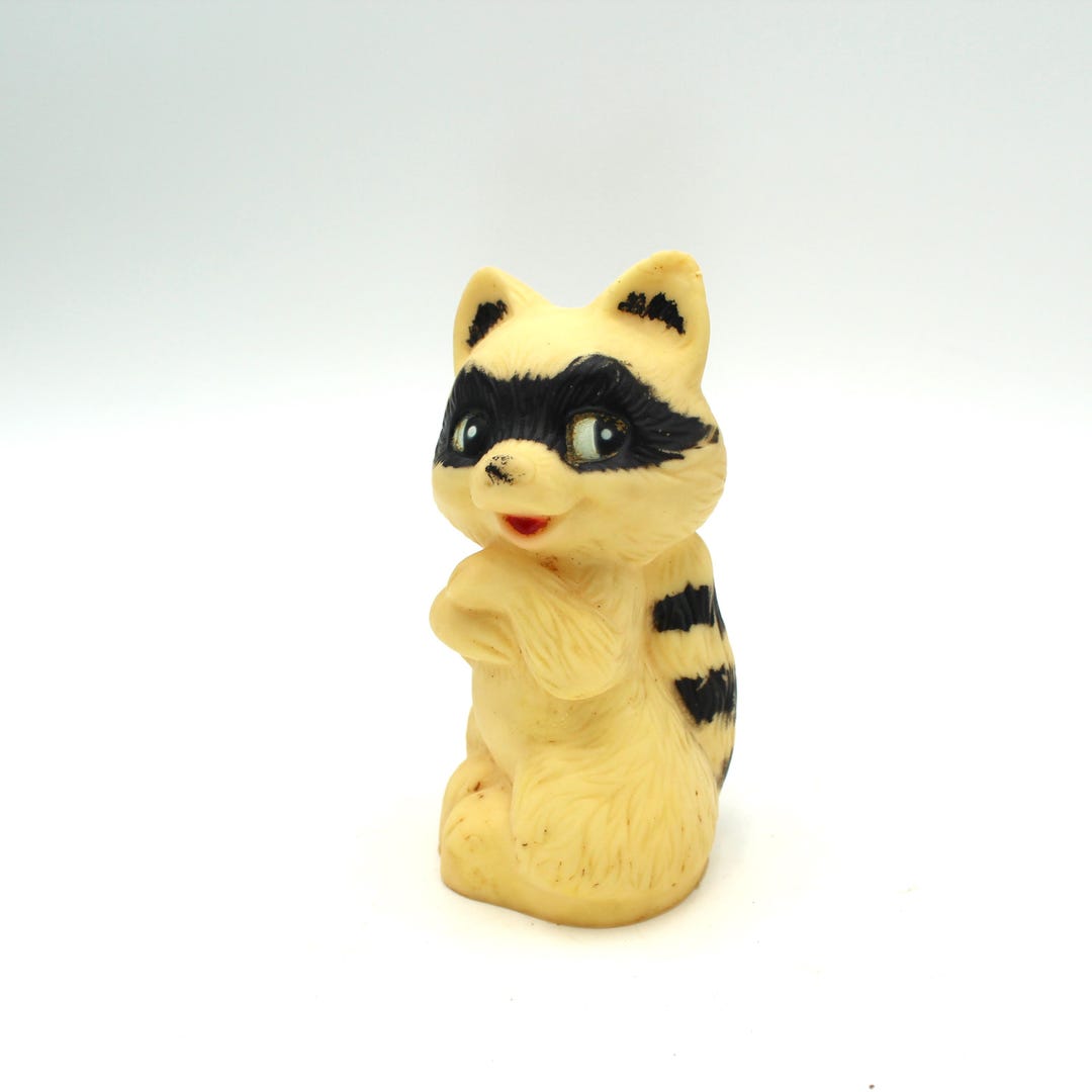 1960s Rubber Raccoon Squeak Toy - Vintage, Midcentury, Plastic, Animal ...