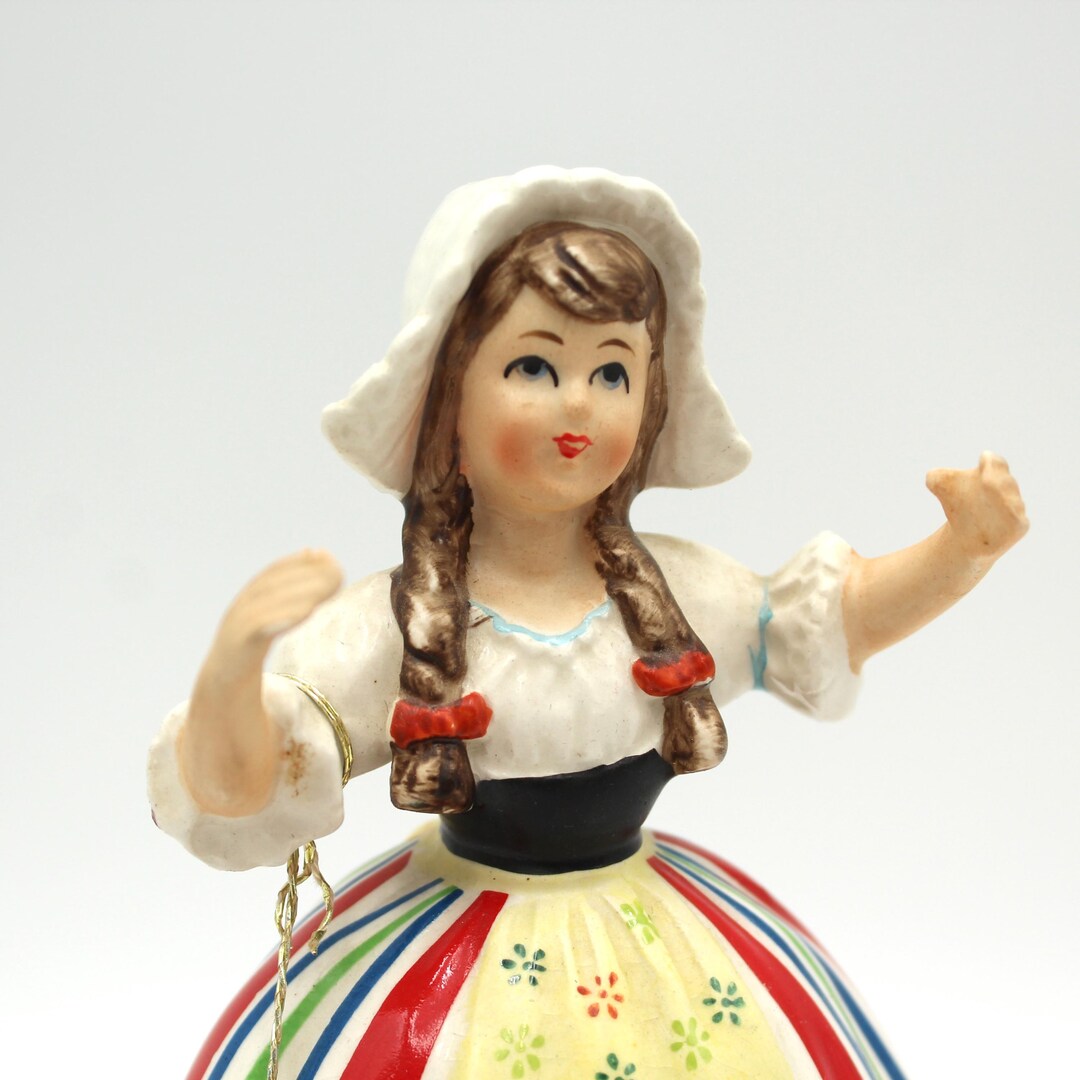 Cute Vintage Musical Dutch Girl Figurine - Schmid, Holland, Porcelain ...