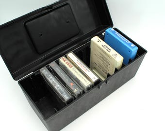 Vintage 8-track and Cassette Tape Travel Case - Holder, Rack