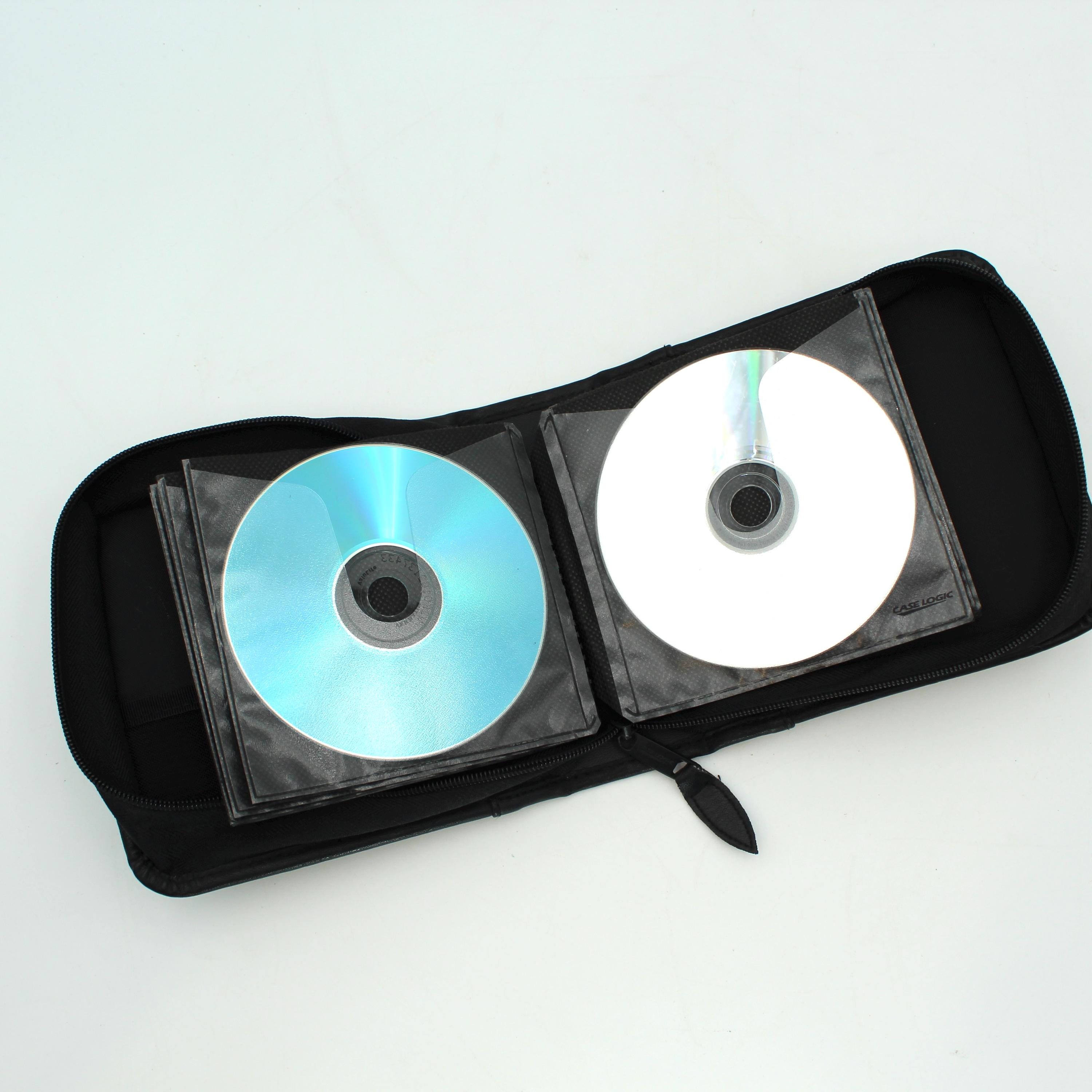 Vintage Black Vinyl 1990s CD Holder - Vintage, Zipper Case, 90s