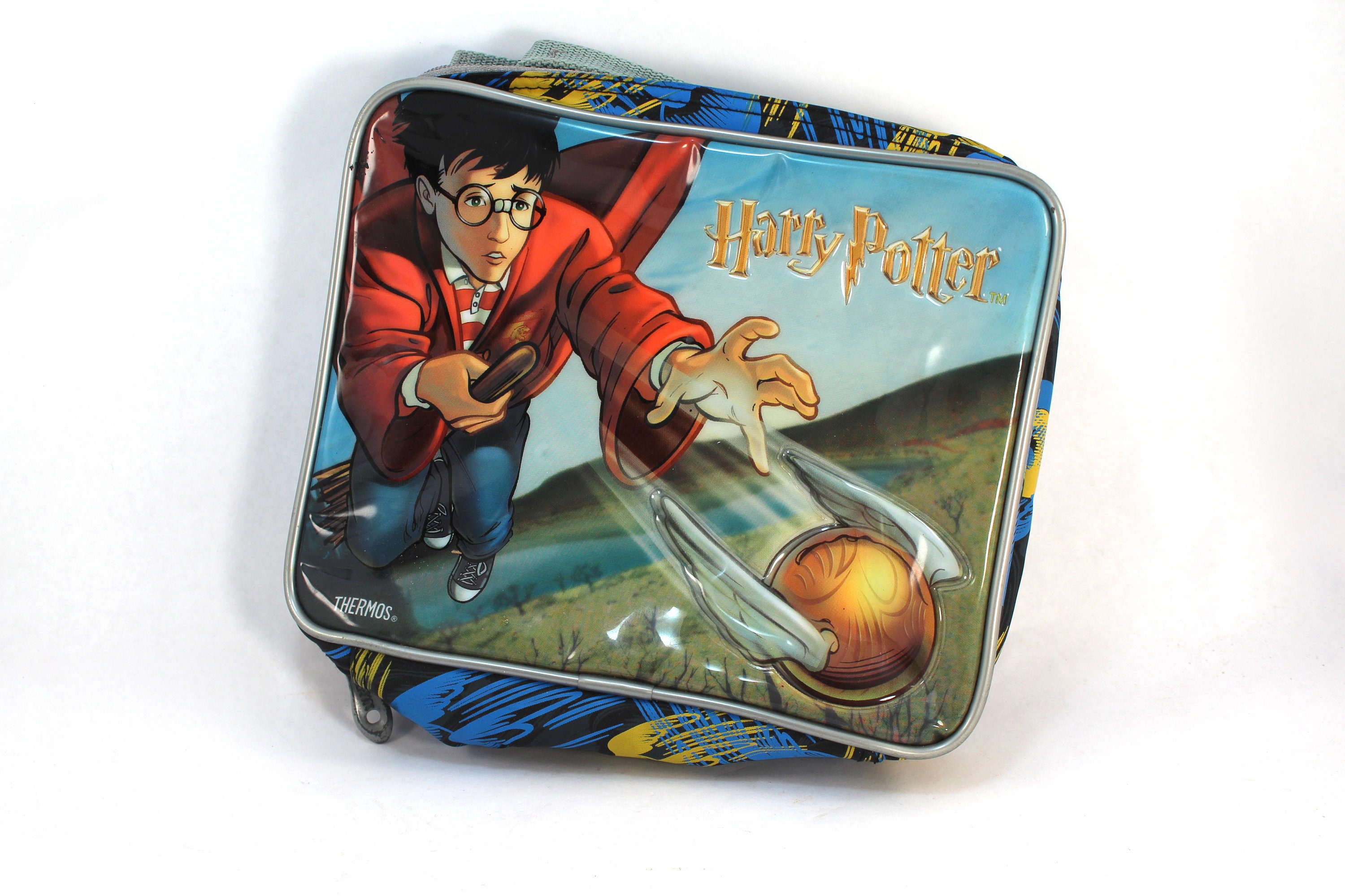 Vintage Harry Potter lunch bag - lunchbag, insulated, handle, lunch box,  Quidditch, Snitch, seeker, 2000s, 2001