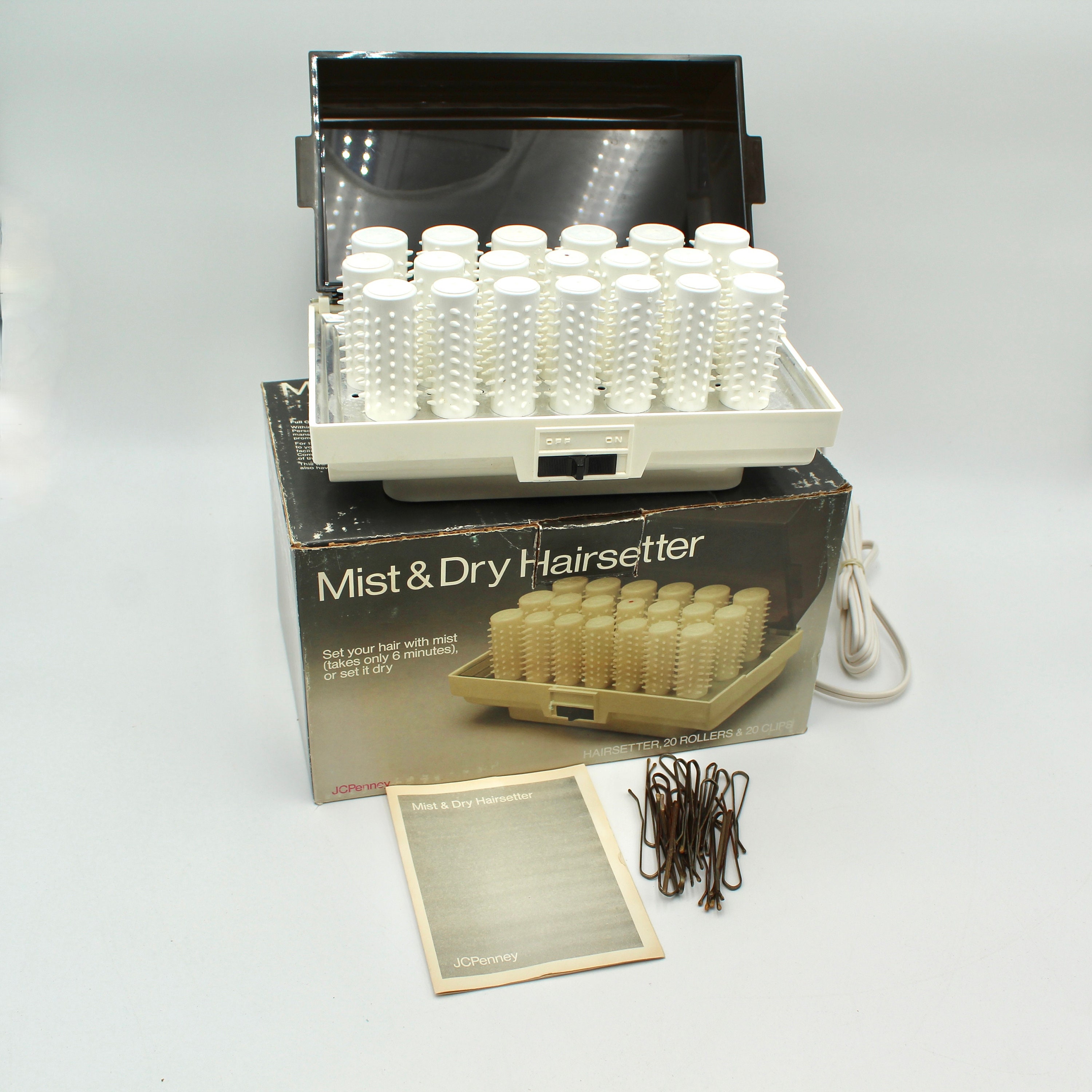NEAR MINT Vintage Hot Rollers Set in Original Box - 1970s 