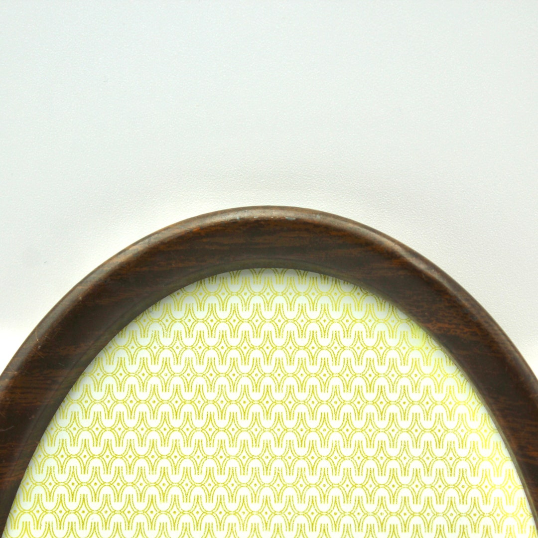 Vintage 5x7 Oval Picture Frame Metal, Wood Tone, Empty, Wedding Frames ...
