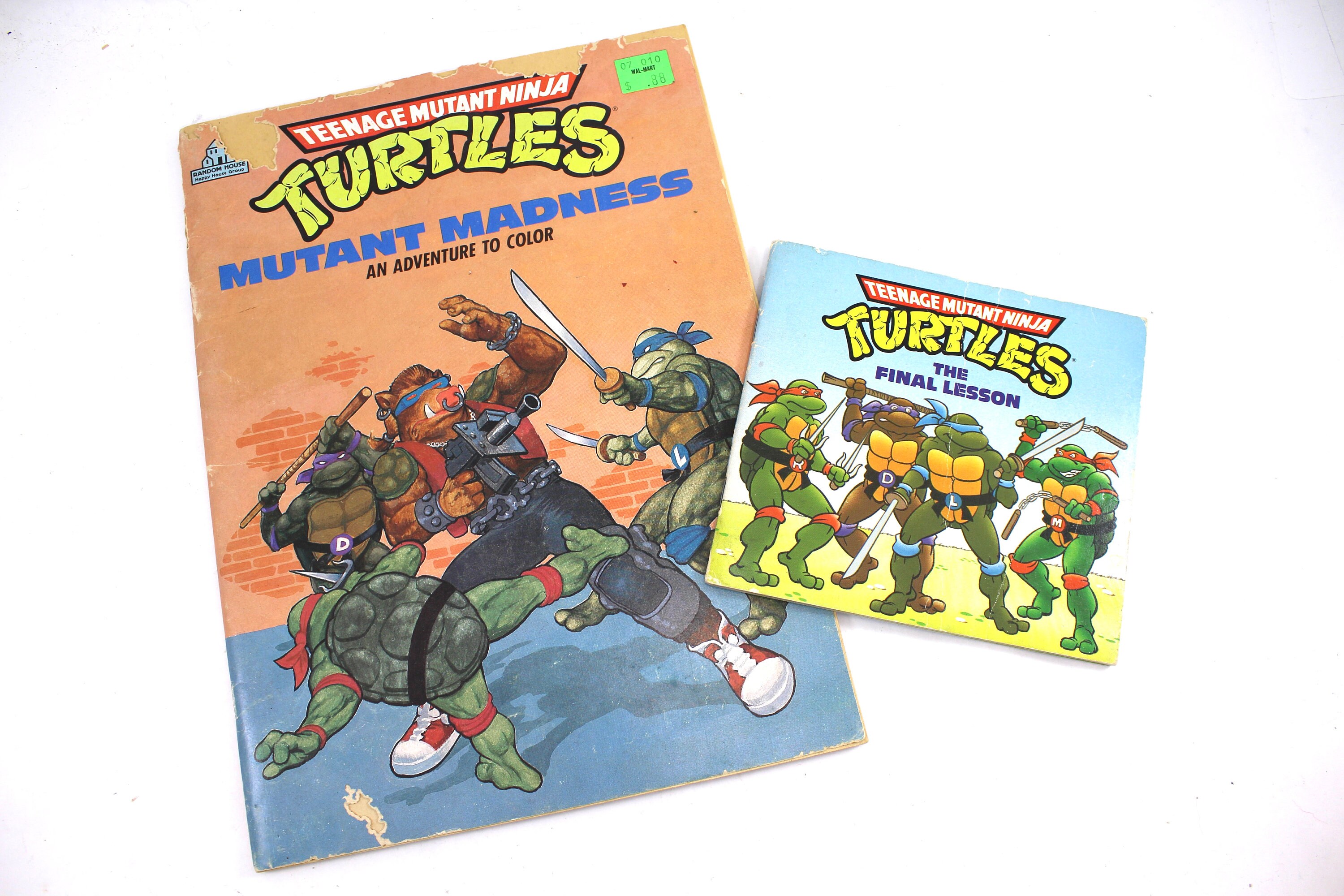 Two Vintage Teenage Mutant Ninja Turtle Books 1980s, 1990s, 90s