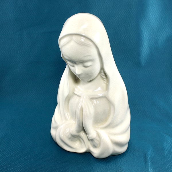 Lovely vintage Virgin Mary figurine - planter, white porcelain, Royal Windsor, religious statue, bust, Catholic, Christian, Madonna