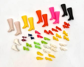 Your choice 1970s Barbie doll shoes - pumps, high heels, boots, booties, vintage, yellow, green, orange