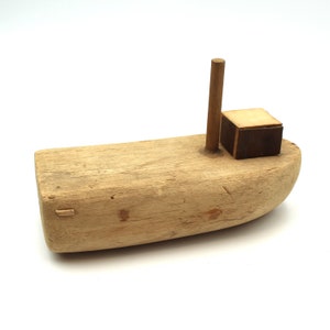 Cute vintage, handmade wooden toy boat - wood, homemade, antique, decor, decoration, baby&#39;s room, nursery, nautical theme