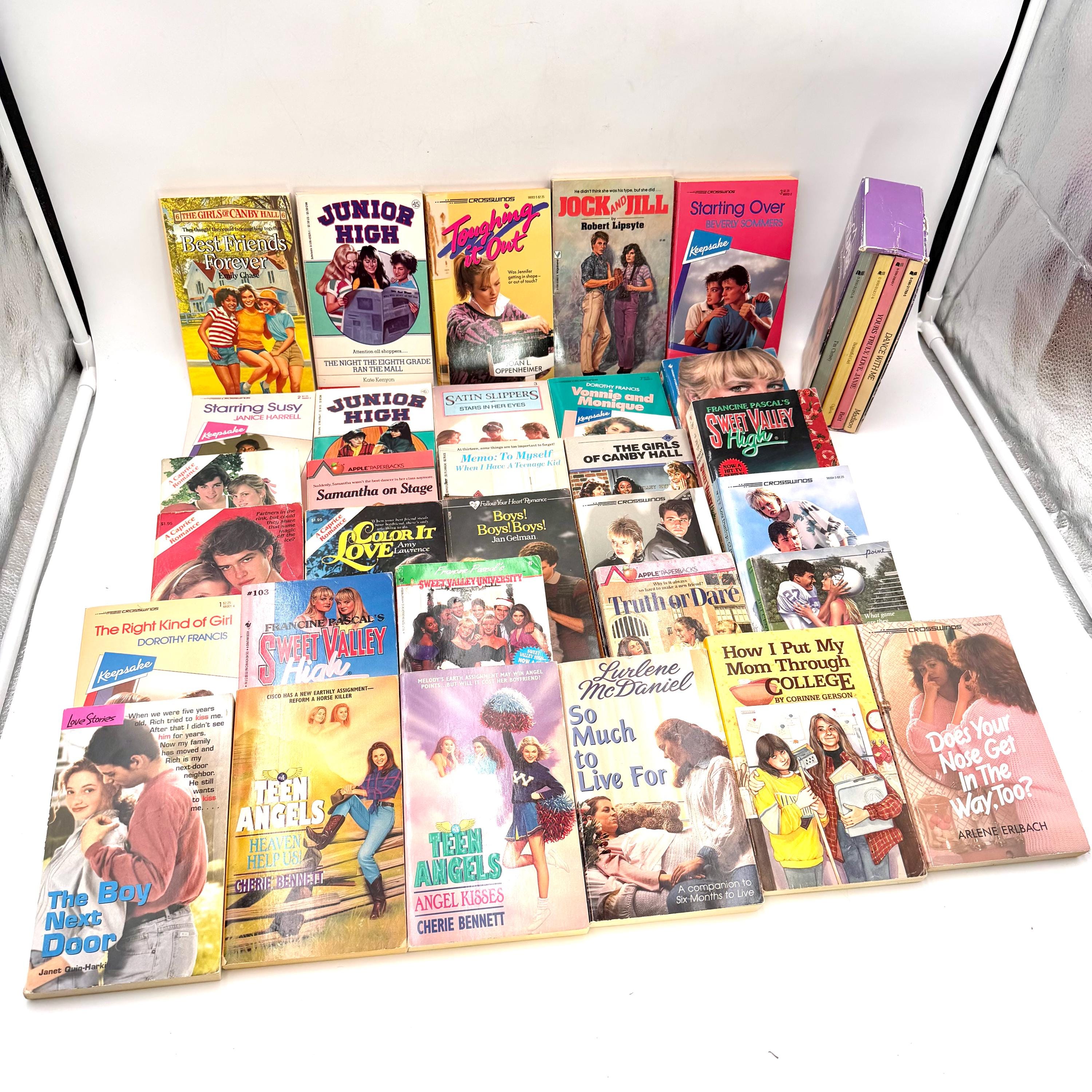 Lot of 35 1980s/1970s/1990s preteen/tween/teen girl books - Sweet Valley High, Teen Angels, young adult, teenage, romance, relationships