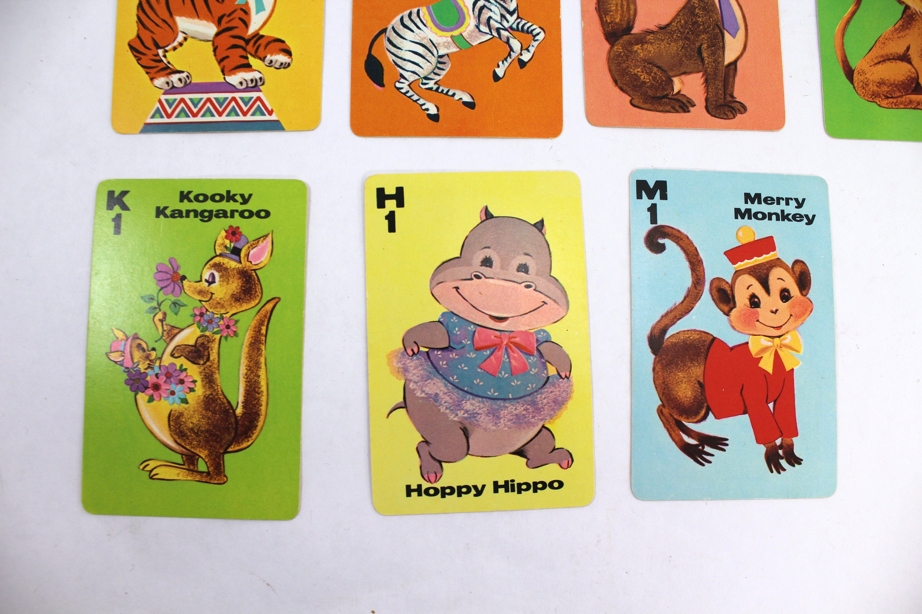 SET OF 11 Vintage Animal Rummy Playing Cards From the 1970s Etsy