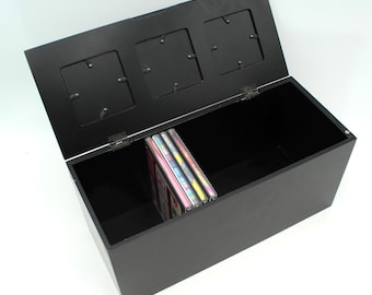 Black Y2K CD storage box - vintage, case, holder, DVDs, video games, container, holds 30 discs!