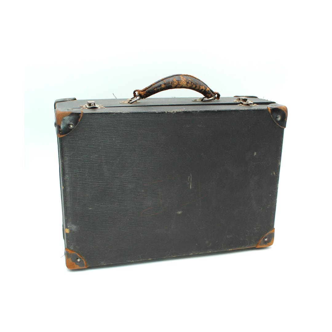 1920s Traveling Salesman Briefcase - Vintage, Antique, Black