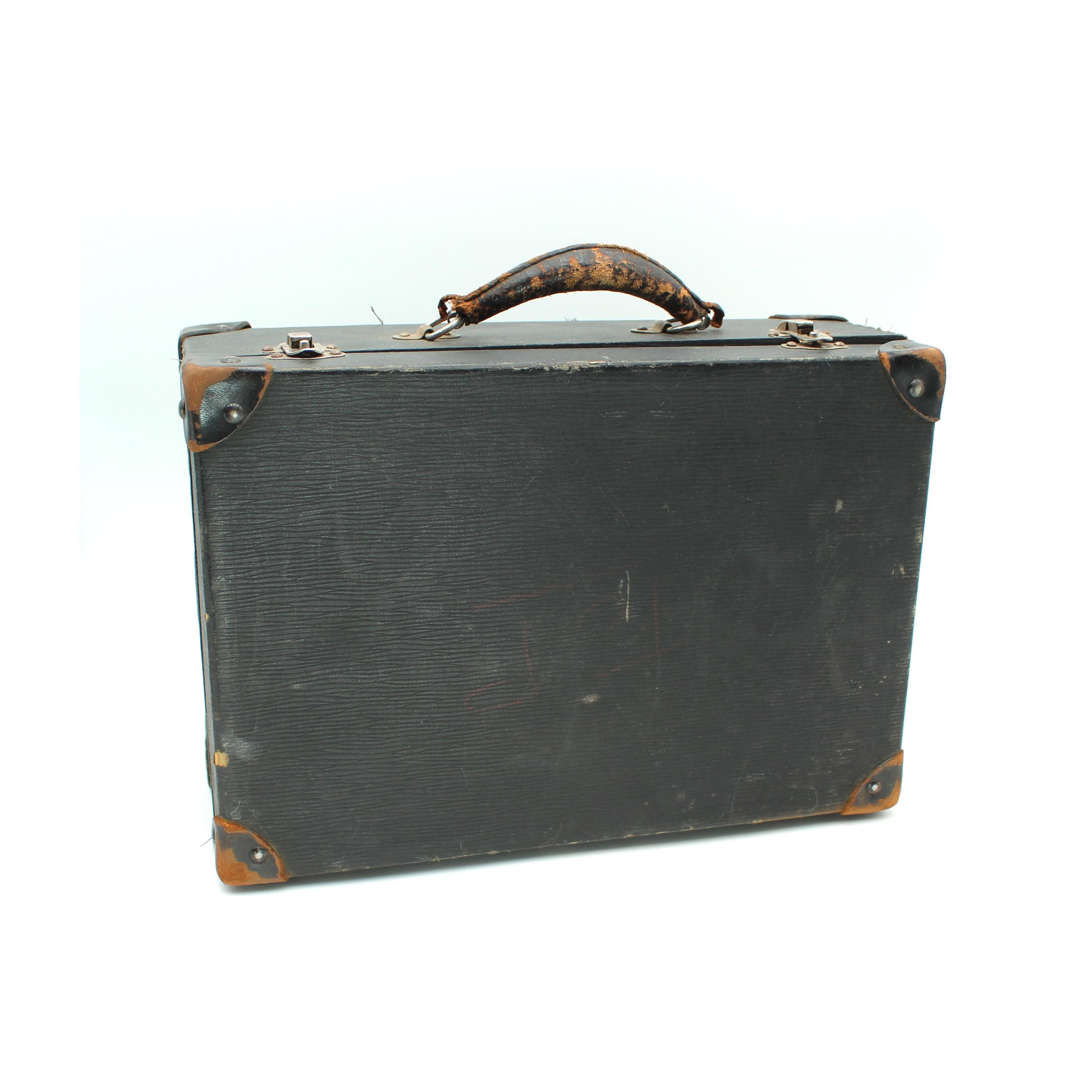 1920s Traveling Salesman Briefcase - Vintage, Antique, Black