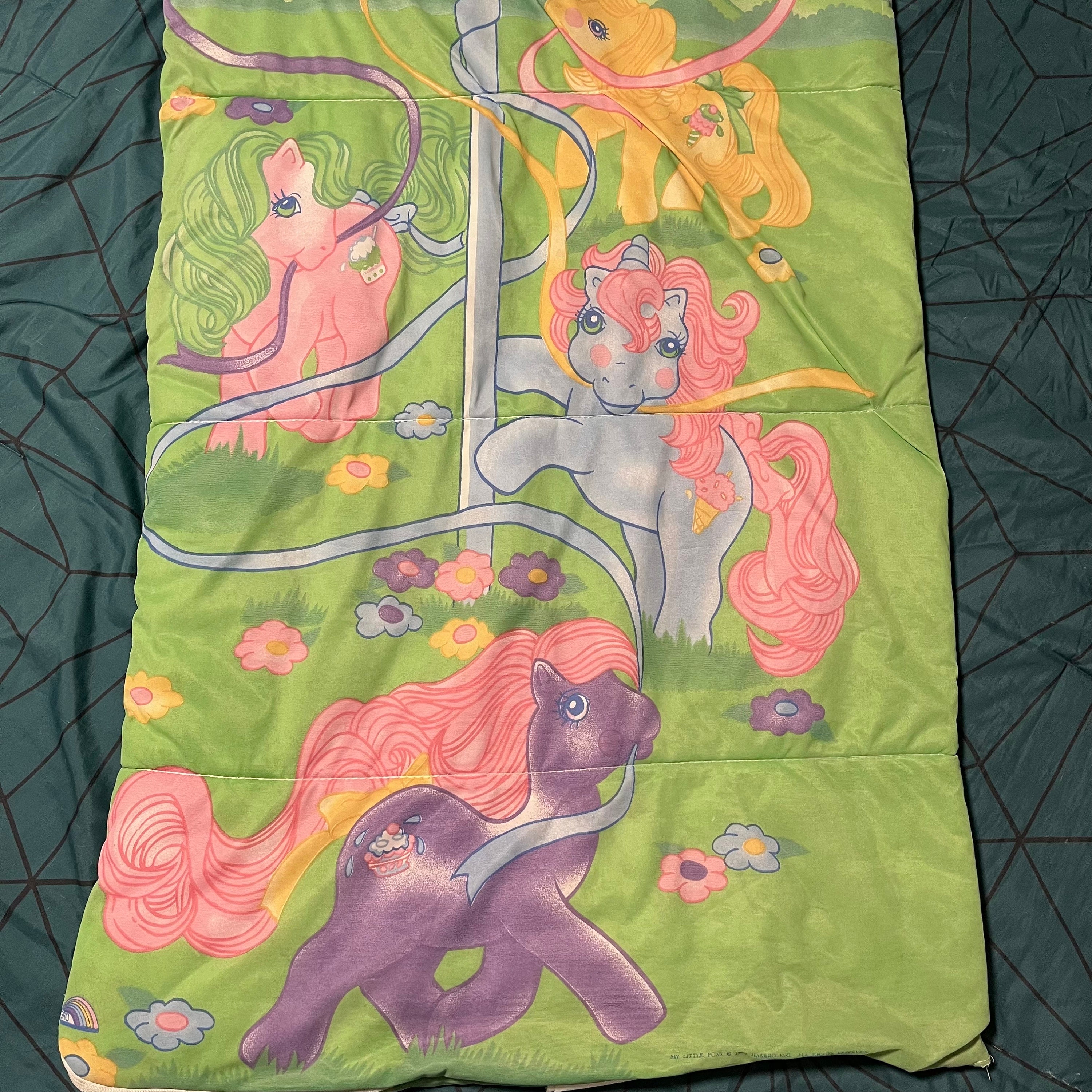 Vintage 1980s My Little Pony Sleeping Bag - Ponies, Kids, Hasbro