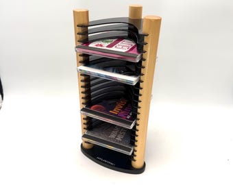 Cool 1990s Black Plastic CD Holder - Tower, Rack, Storage, Desktop