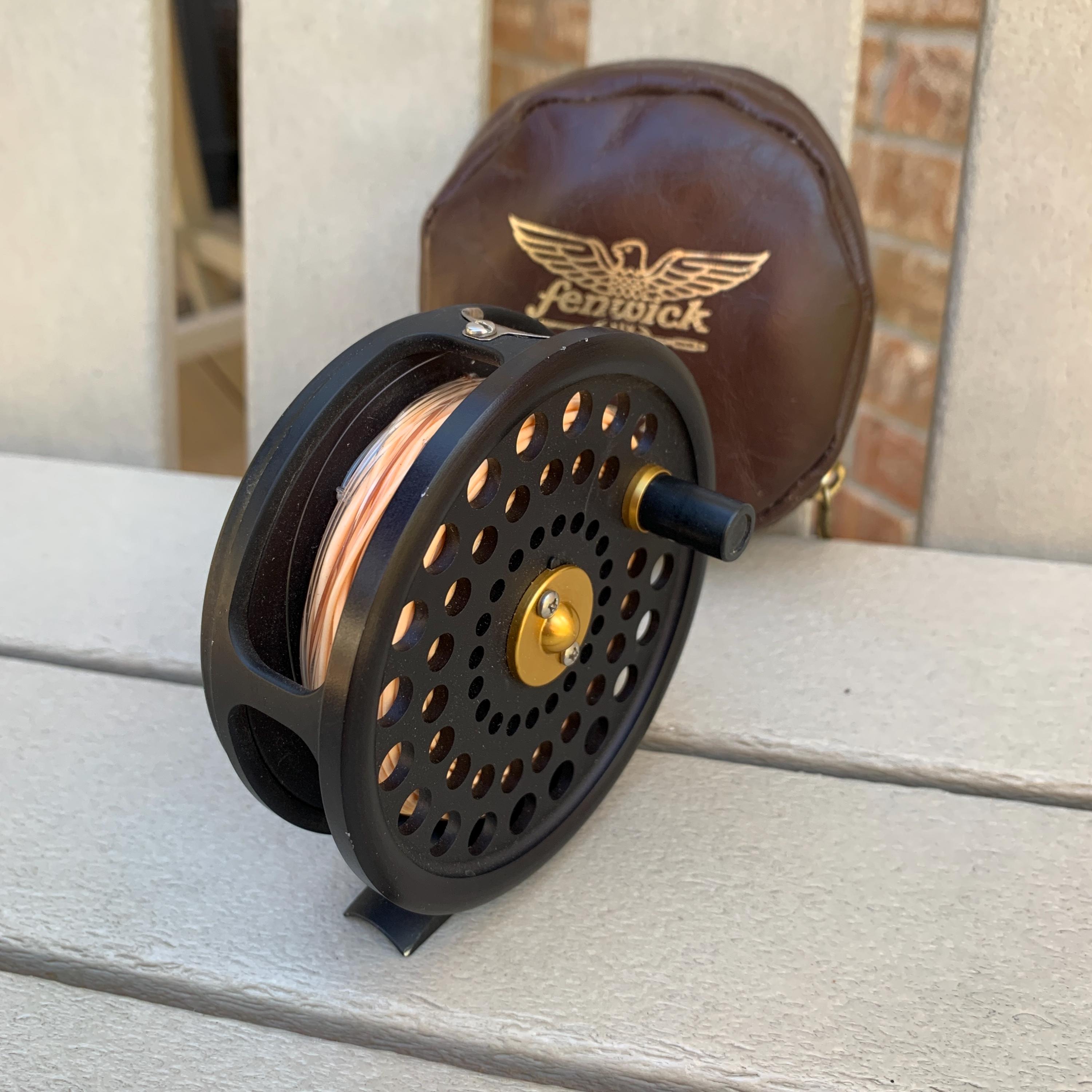 Fenwick Fly Reel World Class 2 W/ Fenwick Leather Labeled Pouch