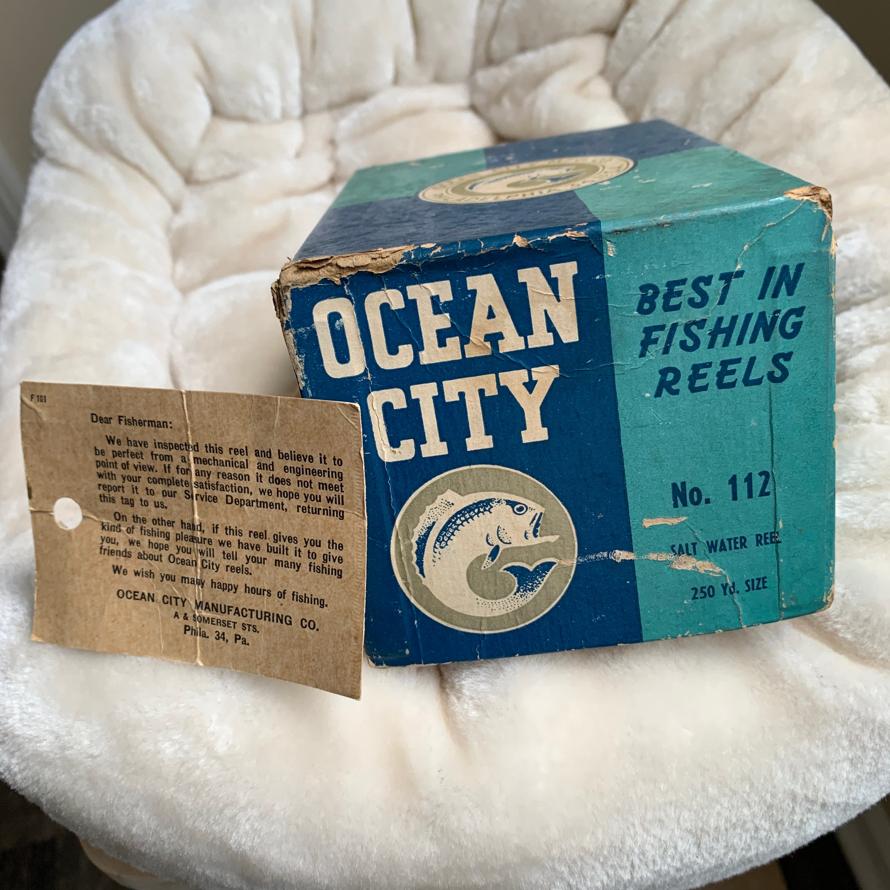 Ocean City 112 Reel in Box W/ Extras UNUSED Nice Vintage 
