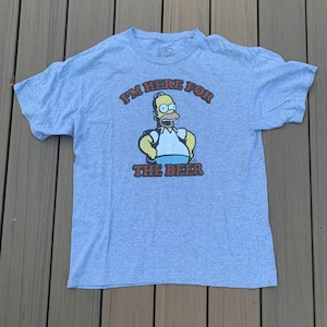 Vintage Homer Simpson T Shirt - I’m Here For The Beer!  Large Nice & Free Shipping!