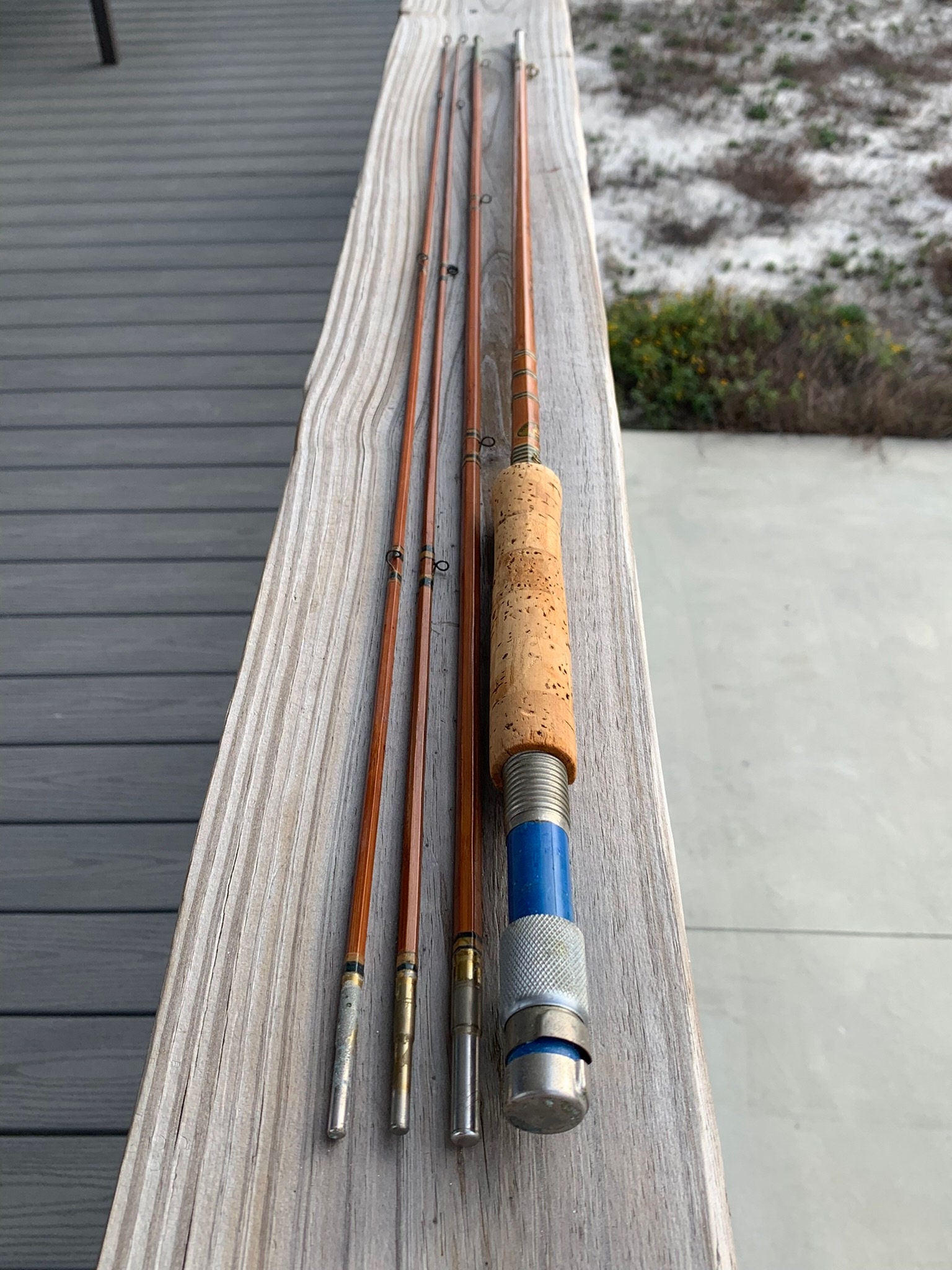 Vintage Bamboo Montague Split Bamboo Fly Rod Fishing Tackle