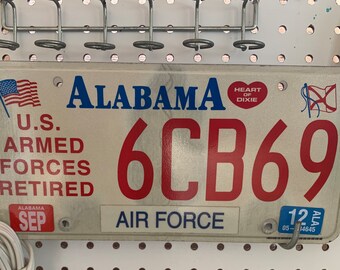 Alabama License Plate Air Force Retired - Heart of Dixie 2012