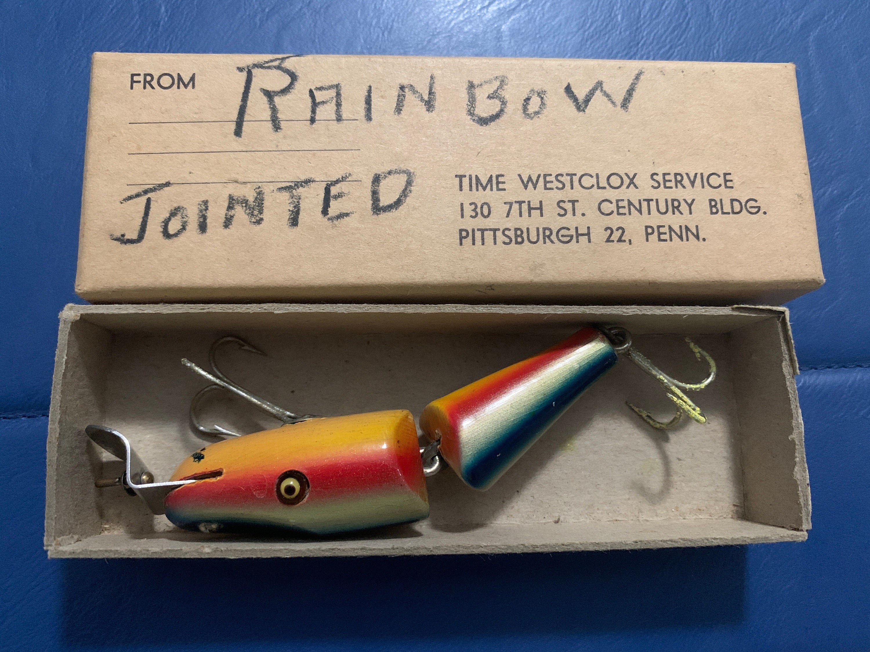 1960'S Creek Chub Injured Minnow 1505 Wooden With Glass Eyes Rare