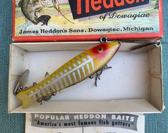 Vintage Heddon Crazy Crawler Rare Zink Eye Blk/ Wh With Vintage Heddon Crazy Crawler Rare Zink Eye Blk/ Wh With