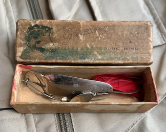 Heddon ＃210 Surface Gray Mouse Vintage Heddon Grey Mouse 210 GM Surface Lure In Box For