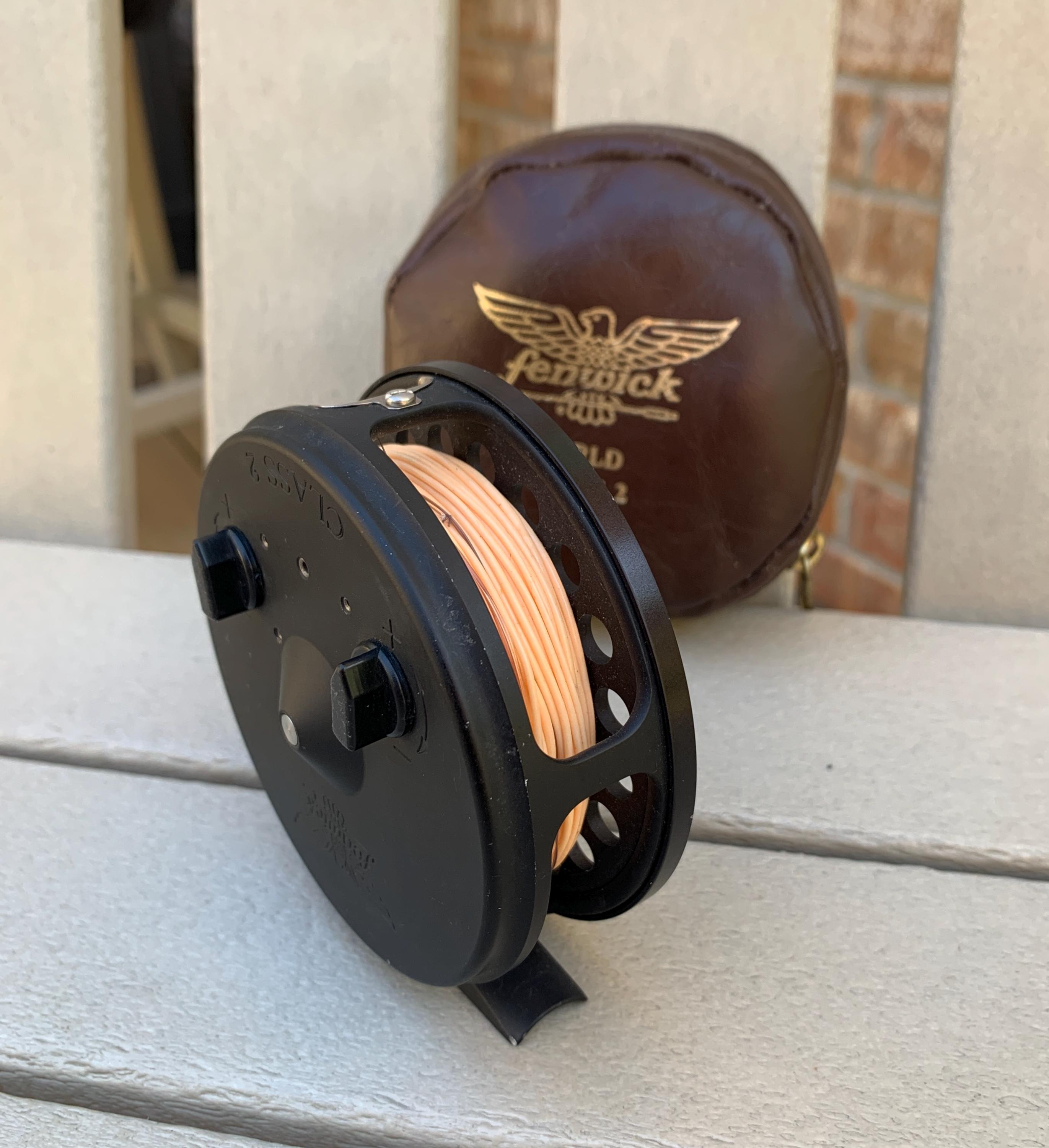 Fenwick Fly Reel World Class 2 W/ Fenwick Leather Labeled Pouch