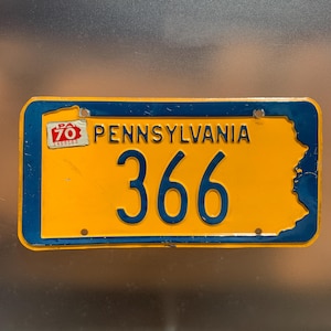 Pennsylvania Vehicle License Plate Vintage 1960’s Car Low Number!