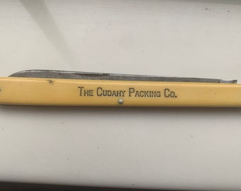 Vintage Cut Co Schrade Knife Cudahy Packing Co. Melon Tester Advertisement Nice!
