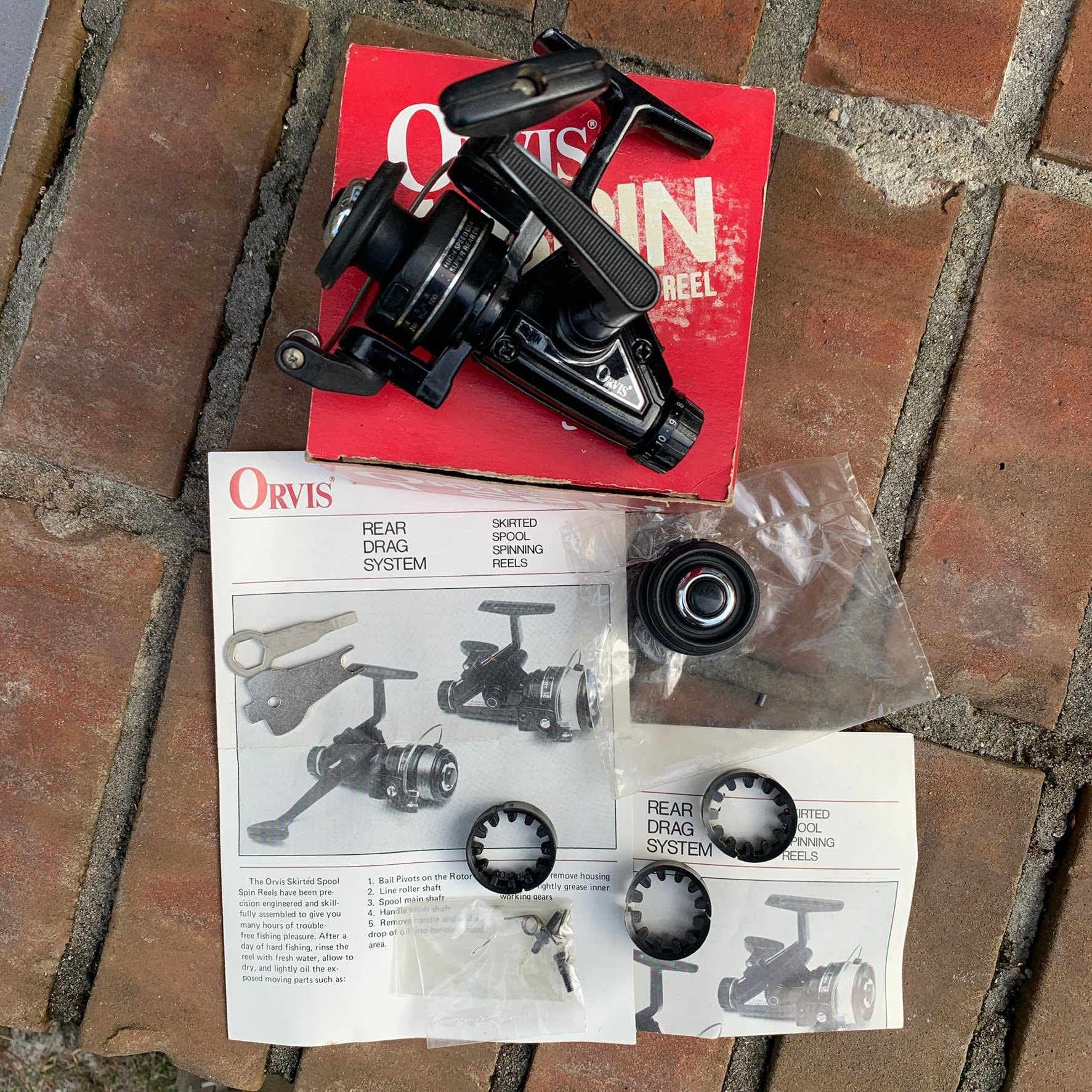 Orvis Spin 1 Reel With Original Orvis Box, Papers, Tools and Many Parts  Nice 