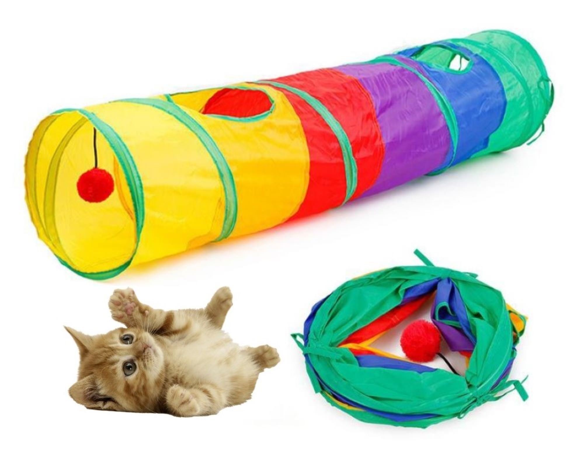 4 Feet Long Shop4Omni Kitty Cat Play Tunnel Pet Toy Four Exit Holes 