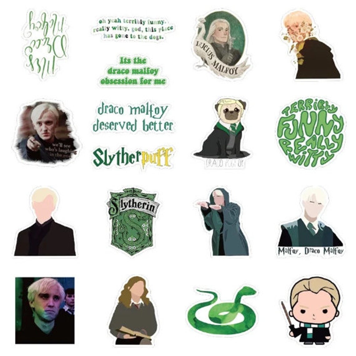 Harry Potter Draco Malfoy Sticker Packs Laptop Decals Etsy