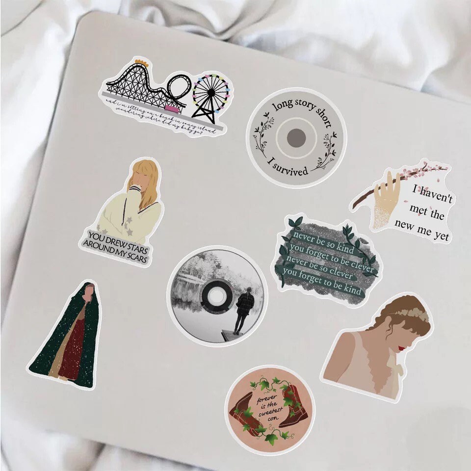 Taylor Swift Stickers, Party Pack, Folklore, Water Bottle Stickers,  Sticker, Decals, T-swift, Christmas Gift,life Was A Willow Stickers 