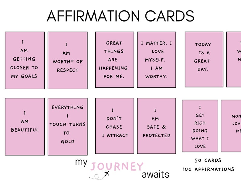 100 Affirmation Cards Affirmation for Women Money Affirmations Self ...
