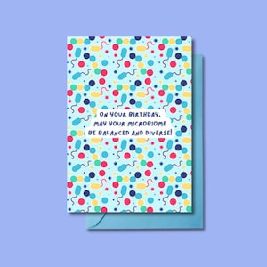 Carte d'anniversaire A6 Biologie. Carte d'anniversaire drôle de jeu de mots de biologie. Cartes pour professeurs de biologie, infirmières, médecins, nutritionnistes.