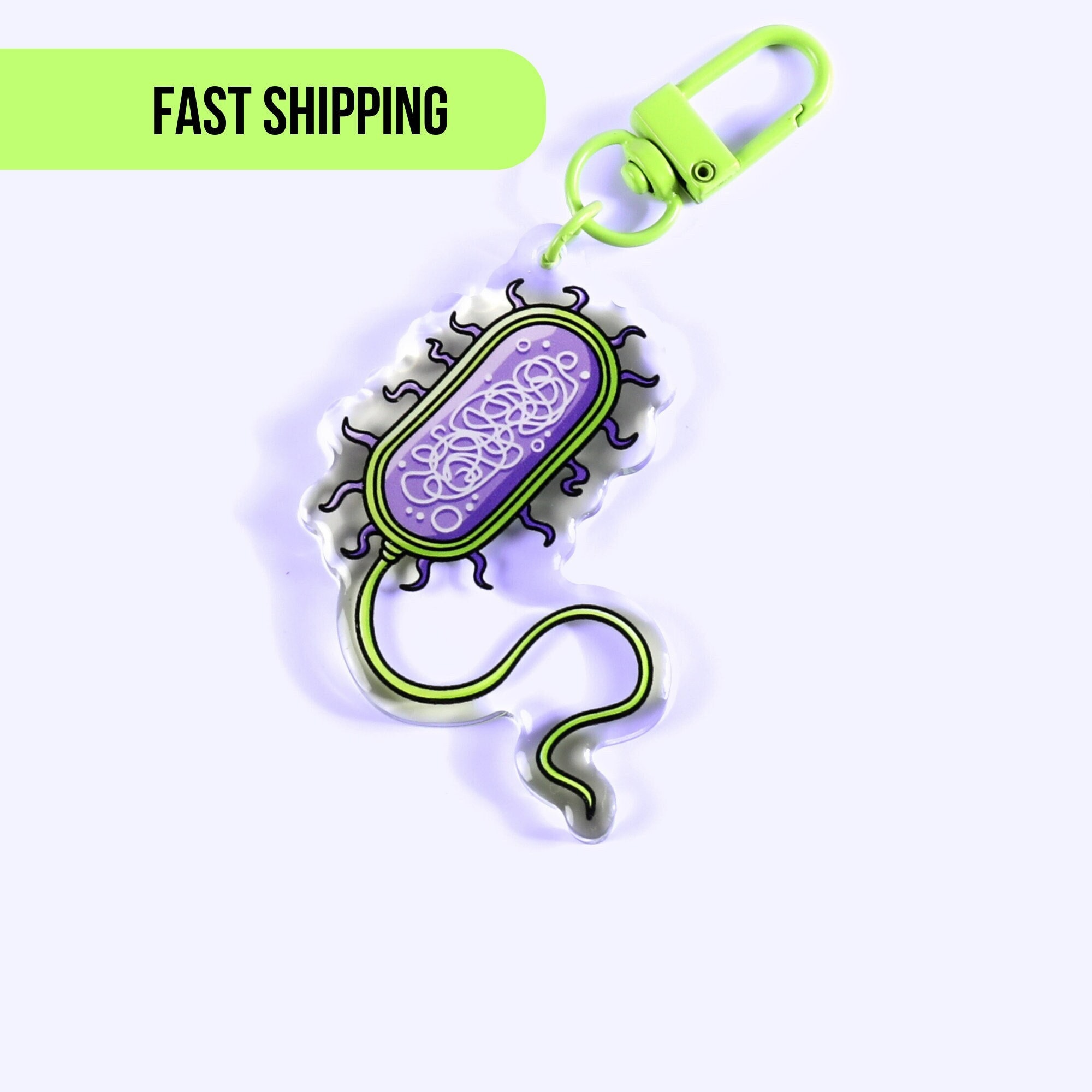 Cute Bacteria Keychain, Microbiology Keyring Gift for Teacher, Present ...
