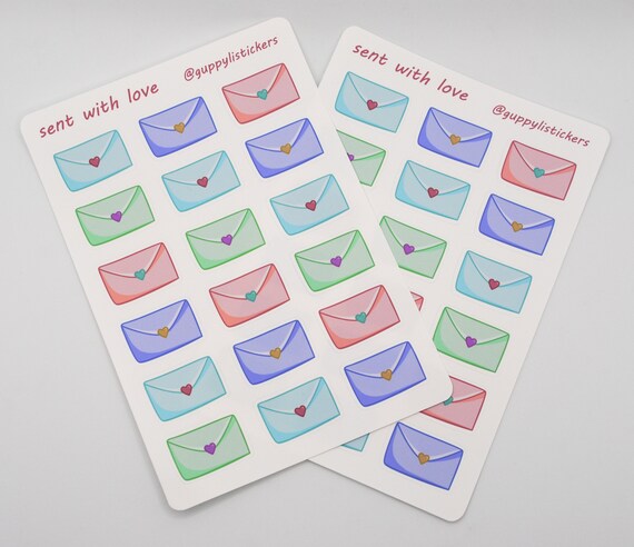 Envelope Stickers Sheet / Cute Letter Stickers | Etsy