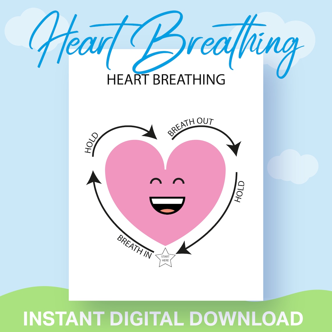 Finger Tracing Deep Breathing Exercise Kids, Mindful Activity Calm Down