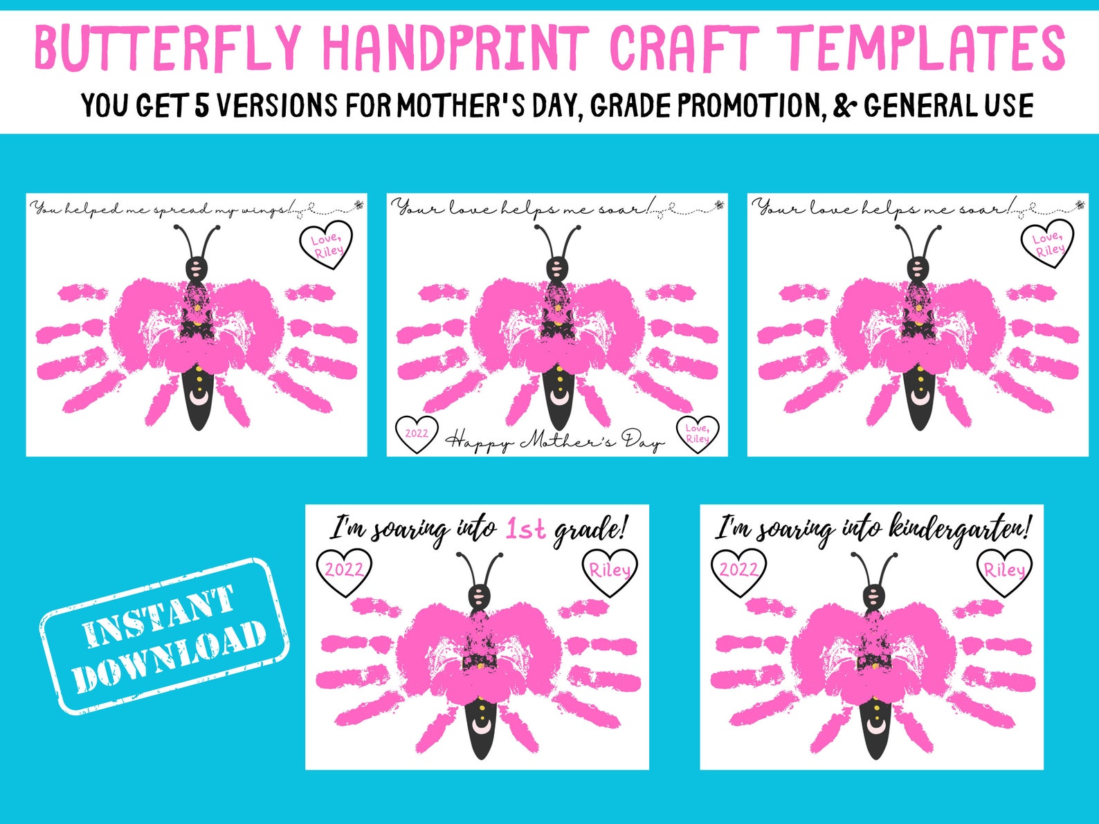 Butterfly Handprint Craft Template-mothers Day Printable-art - Etsy UK